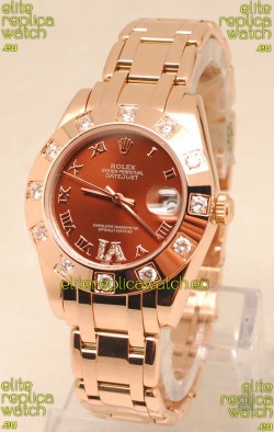 Rolex Datejust Swiss Replica Watch in Rose Gold - 36MM
