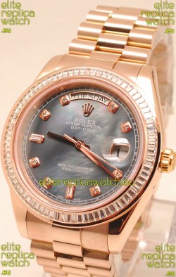 Rolex Day Date II Rose Gold Japanese Watch in Pearl Dial 