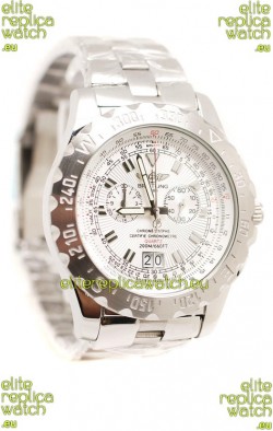 Breitling Chronograph Chronometre Replica Watch in White Dial