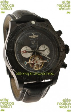 Breitling Chronometre Tourbillon Japanese Replica Watch in Black 