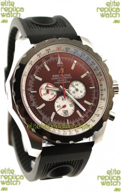 Breitling Chrono-Matic Chronometre Japanese Replica Watch in Maroon Dial