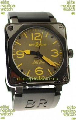 Bell and Ross BR01-92 Limited Edition Japanese PVD Watch in Yellow Markers