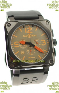 Bell and Ross BR01-94 Edition Japanese PVD Watch in Orange Markers