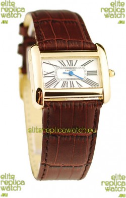 Cartier Tank Divan Japanese Replica Ladies Gold Watch