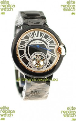 Ballon Bleu De Cartier flying Tourbillon Japanese Replica PVD Watch 