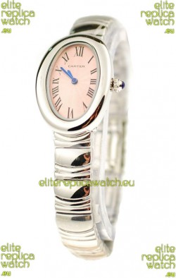 Cartier Baignoire Ladies Japanese Replica Watch in Pink Dial