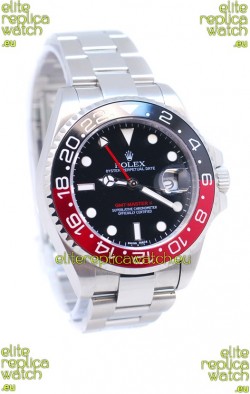 Rolex GMT Masters II 2011 Edition Swiss Replica Watch in Black & Red Cerarmic Bezel