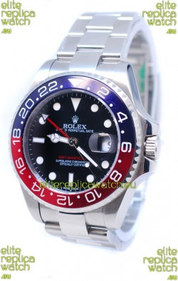 Rolex GMT Masters II 2011 Edition Swiss Replica Watch in Blue & Red Cerarmic Bezel