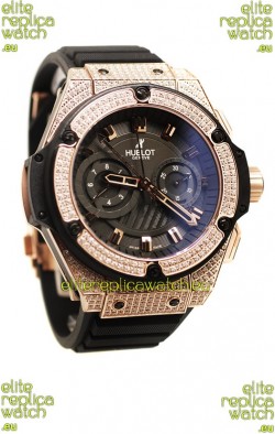 Hublot Gold Big Bang King Power Diamond Swiss Replica Watch