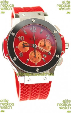 Hublot Big Bang Swiss Watch in Steel Case Ceramic Bezel
