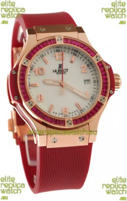 Hublot Gold Big Bang Red Tutti Fruitti Swiss Replica Quartz Watch