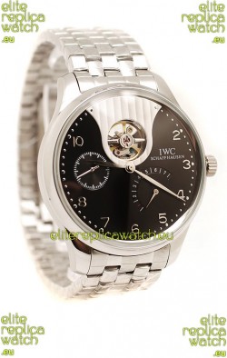 IWC Portuguese Tourbillon Mystere Replica Watch in Black Dial