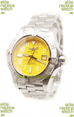 Breitling Chronograph Chronometre Swiss Replica Watch in Yellow Dial