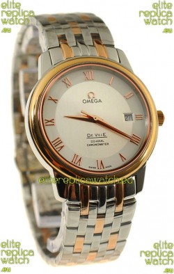 Omega Co-Axial Deville Japanese Rose Gold Watch in Roman Markers