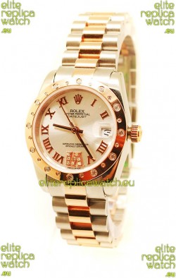 Rolex Datejust Two Tone Rose Gold Swiss Replica Watch - 36MM