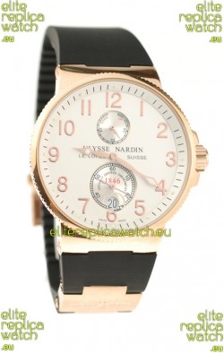 Ulysse Nardin Maxi Marine Chronometer Japanese Replica Rose Gold Watch