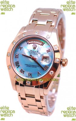 Rolex Day Date Blue Mother of Pearl Japanese Replica Watch