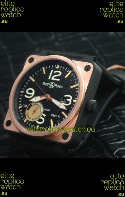 Bell and Ross BR01 97 Power Reserve Rose Gold Watch in Black Dial
