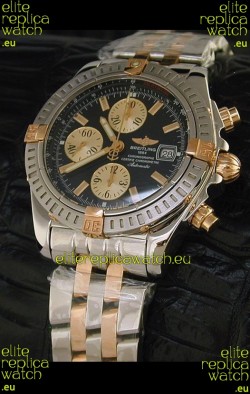 Breitling Windrider Swiss Replica Watch in Black Dial Two tone Casing