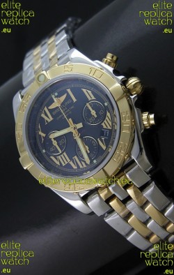 Breitling Chronomat B01 Two Tone Swiss Watch in Black Dial