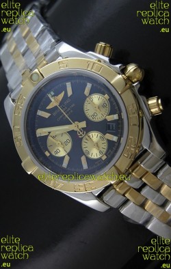 Breitling Chronomat B01 Two Tone Swiss Watch in Black Dial