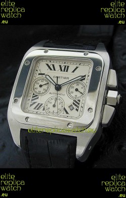 Cartier Santos Swiss Replica Watch in White Dial
