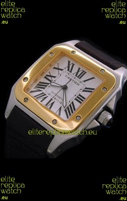 Cartier Santos 100 Swiss Replica Watch in White Dial