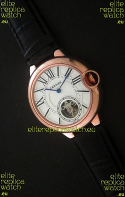 Cartier Ballon de Japanese Replica Watch in Rose Gold Case
