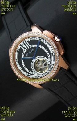 Calibre De Cartier Japanese Watch in Pink Gold Casing