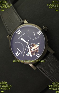 Cartier Calibre de Tourbillon PVD Swiss Watch in Blue Dial