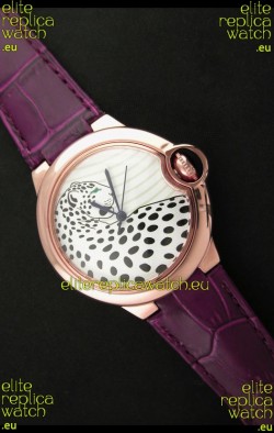 Ballon De Cartier Watch with Purple Leather Strap