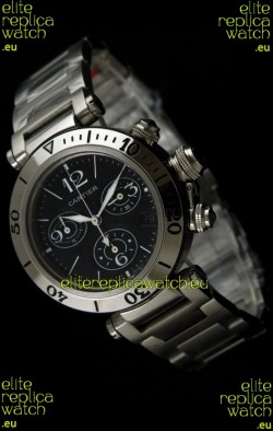 Cartier Pasha De Seatimer Japanese Quartz Watch in Black Dial