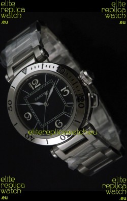 Cartier Pasha De Seatimer Japanese Quartz Watch in Black Dial