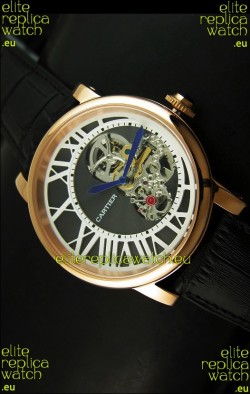 Rotonde De Cartier Cadran Love Japanese Replica Watch - Yellow Gold Case