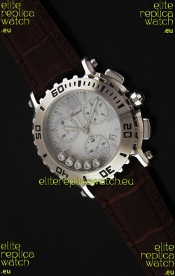 Chopard Happy Sport Swiss Replica Watch in Brown Strap