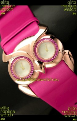 Chopard Animal World Ladies Owl Watch in Pink Strap
