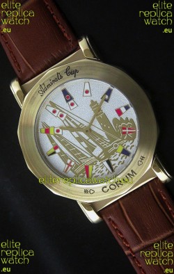 Corum Admiral's Cup Japanese Replica Watch in Brown Strap