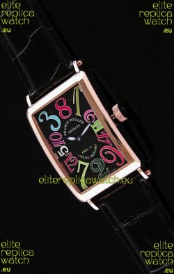 Franck Muller Long Island Japanese Replica Watch in Black Dial