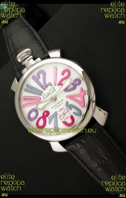 Gaga Milano Italy Japanese Replica Watch in Multi Color Arabic Markers
