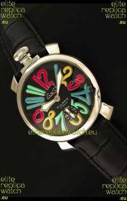 Gaga Milano Italy Japanese Replica Watch in Full Black