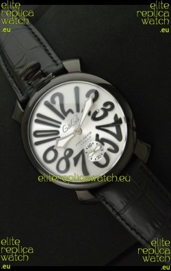 Gaga Milano Italy Japanese Replica PVD Watch in Black Markers