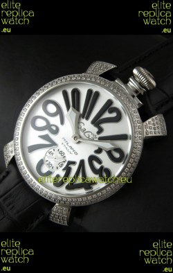 Gaga Milano Italy Manuale Replica Japanese Watch in Black Strap
