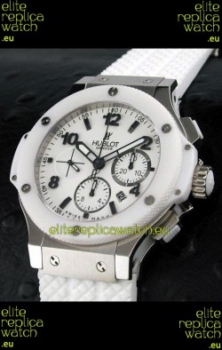 Hublot Big Bang Swiss Replica Watch in White Ceramic Bezel