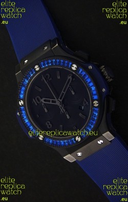 Hublot Big Bang Limited Edition All Black in Blue Dial