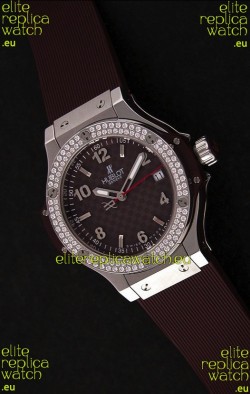 Hublot Big Bang King Swiss Quartz Watch in Checkered Brown Dial
