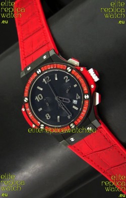 Hublot Big Bang All Black Edition Japanese Quartz Watch with Diamonds