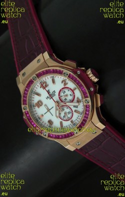 Hublot Big Bang All Black Edition Japanese Quartz Watch in Red Color