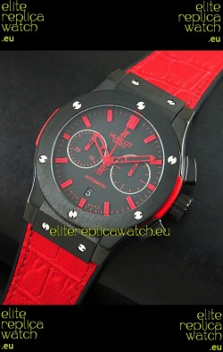 Hublot Big Bang Classic Fusion Swiss Replica PVD Watch in Red Strap