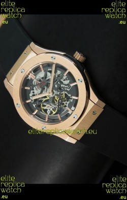Hublot Classic Fusion Japanese Replica Watch in Pink Gold Casing