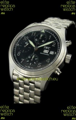 IWC Der Flieger Chronograph Swiss Replica Watch in Black Dial